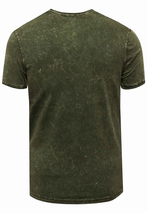 Oil-Washed T-Shirt mit Seitlicher Knopfleiste und Prints - Image 2