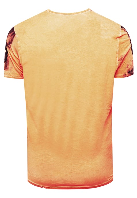 T-Shirt Verwaschen mit Logo Print und Knopfleiste - Image 2