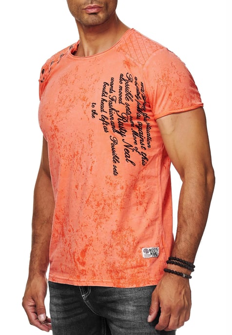 Acid Washed T-Shirt mit Prints - Image 4
