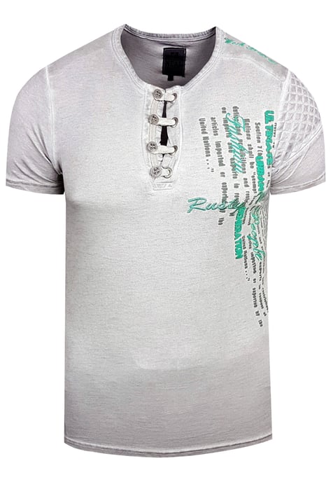 Oil-Washed T-Shirt mit Knopfleiste - Image 1