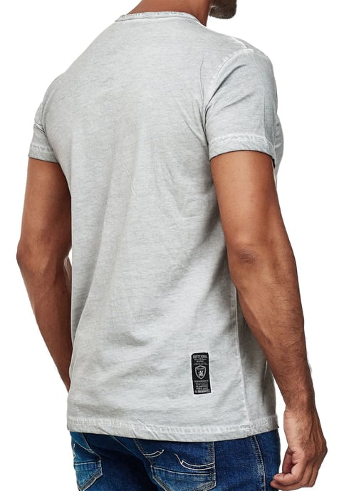 Oil-Washed T-Shirt mit Knopfleiste - Image 5