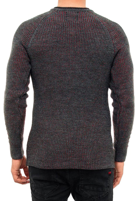 Grobstrick Slim Fit V-Neck-Pullover - Image 4