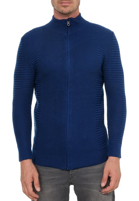Feinstrick im Biker-Stile Slim Fit Strick-Jacke - Image 4