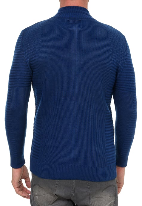 Feinstrick im Biker-Stile Slim Fit Strick-Jacke - Image 5