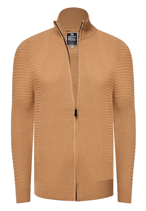 Feinstrick im Biker-Stile Slim Fit Strick-Jacke - Image 1