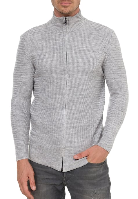 Feinstrick im Biker-Stile Slim Fit Strick-Jacke - Image 4