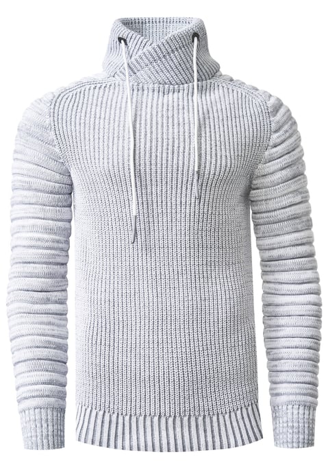 Biker Grobstrick Stehkragen-Pullover - Image 1