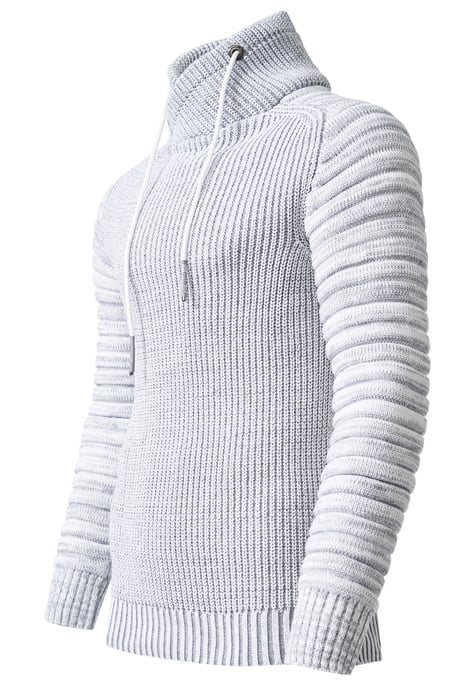 Biker Grobstrick Stehkragen-Pullover - Image 2