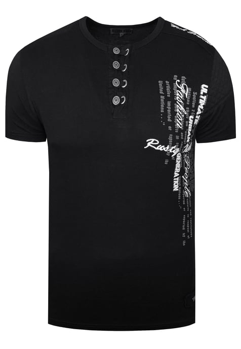 Oil-Washed T-Shirt mit Knopfleiste - Image 1
