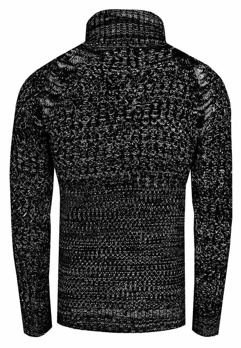 Side Button-Placket Grobstrick Rollkragen-Pullover - Image 2