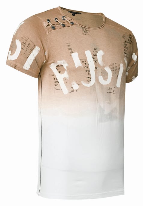 T-Shirt Verwaschen mit Farbverlauf und Seitlicher Knopfleiste - Image 2
