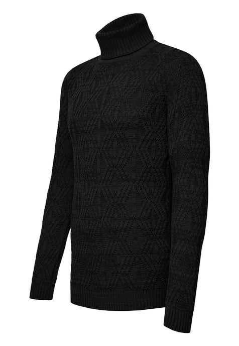 Melierter Grobstrick Rollkragen-Pullover - Image 2