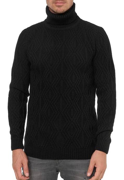 Melierter Grobstrick Rollkragen-Pullover - Image 4