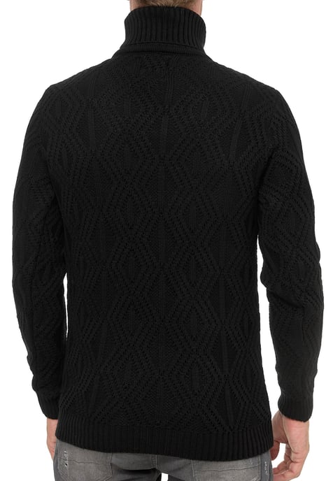 Melierter Grobstrick Rollkragen-Pullover - Image 5
