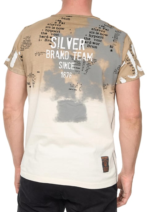 T-Shirt Verwaschen mit Farbverlauf und Seitlicher Knopfleiste - Image 5