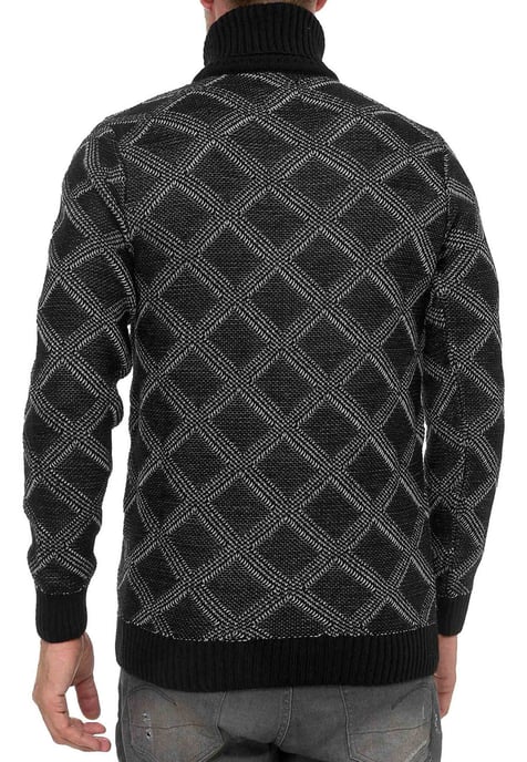 Grobstrick mit Karomuster Rollkragen-Pullover - Image 5