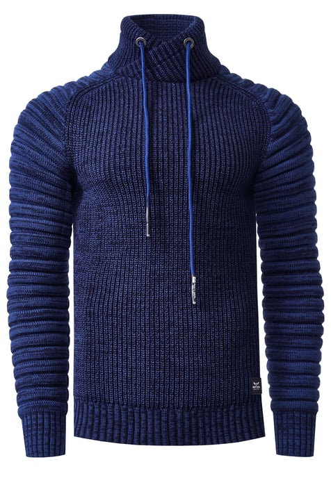 Biker Grobstrick Stehkragen-Pullover - Image 1