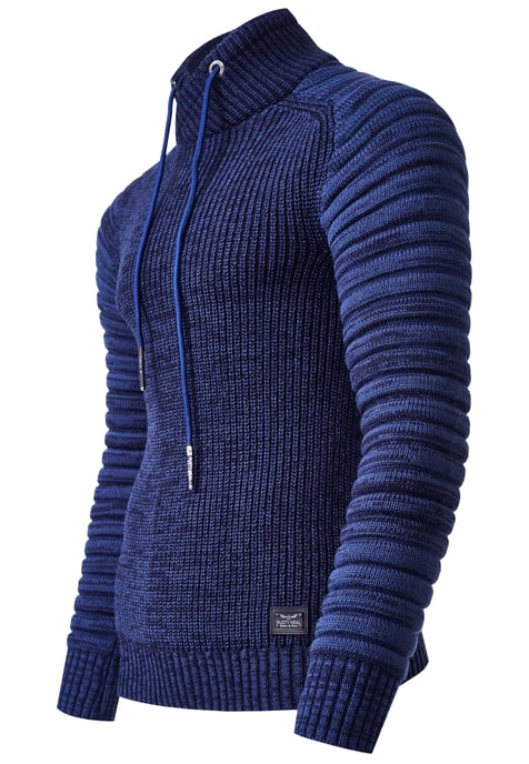 Biker Grobstrick Stehkragen-Pullover - Image 2