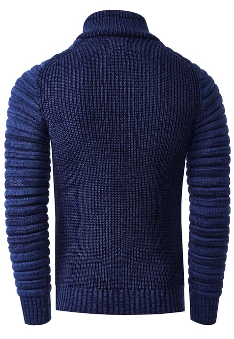 Biker Grobstrick Stehkragen-Pullover - Image 3