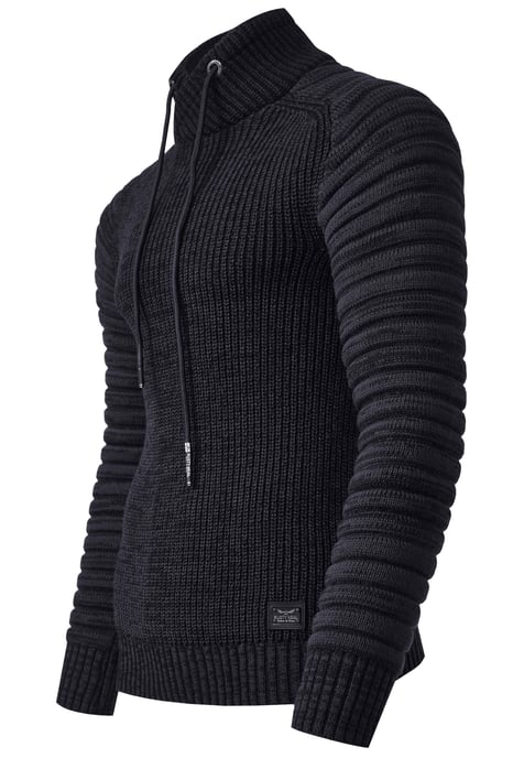 Biker Grobstrick Stehkragen-Pullover - Image 2