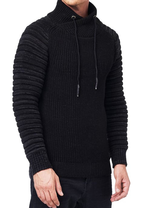 Biker Grobstrick Stehkragen-Pullover - Image 4