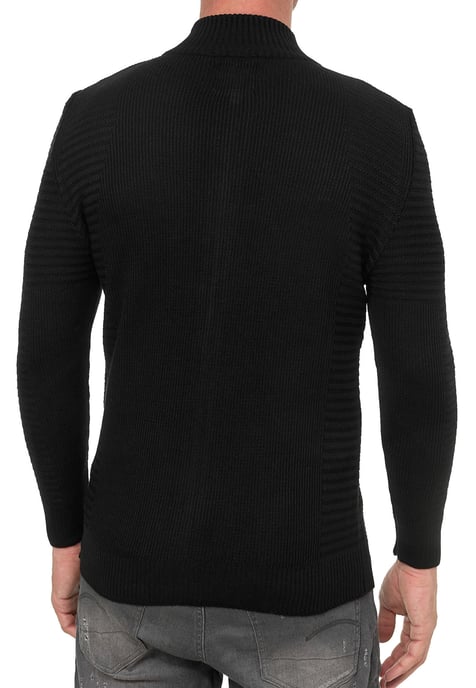 Feinstrick im Biker-Stile Slim Fit Strick-Jacke - Image 5