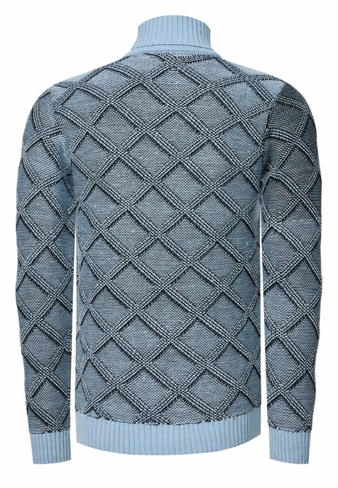 Grobstrick mit Karomuster Rollkragen-Pullover - Image 3