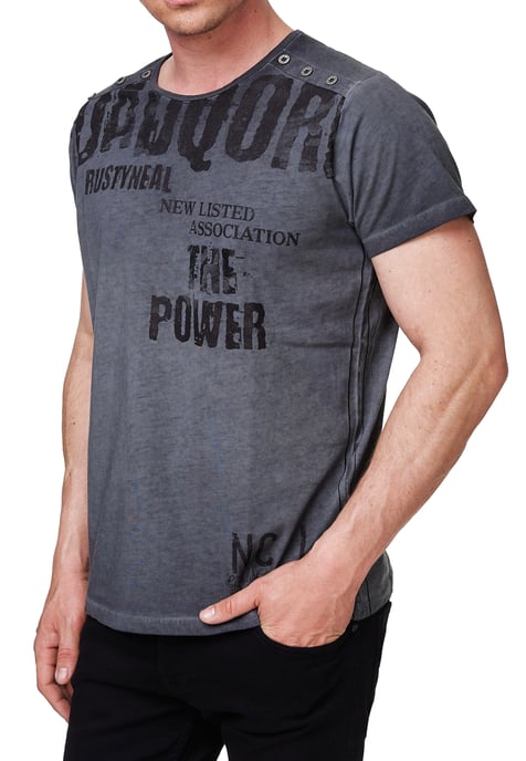 Verwaschenes T-Shirt mit Doppelter Knopfleiste - Image 5