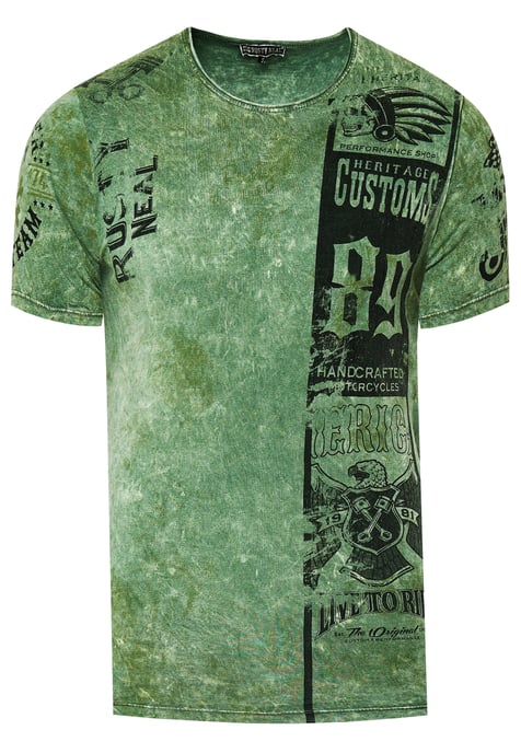 Washed Biker T-Shirt mit Front & Back Prints - Image 1