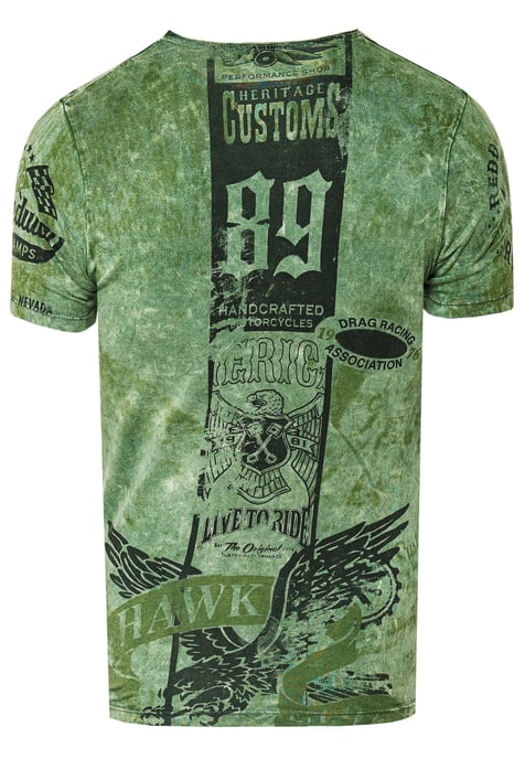 Washed Biker T-Shirt mit Front & Back Prints - Image 2