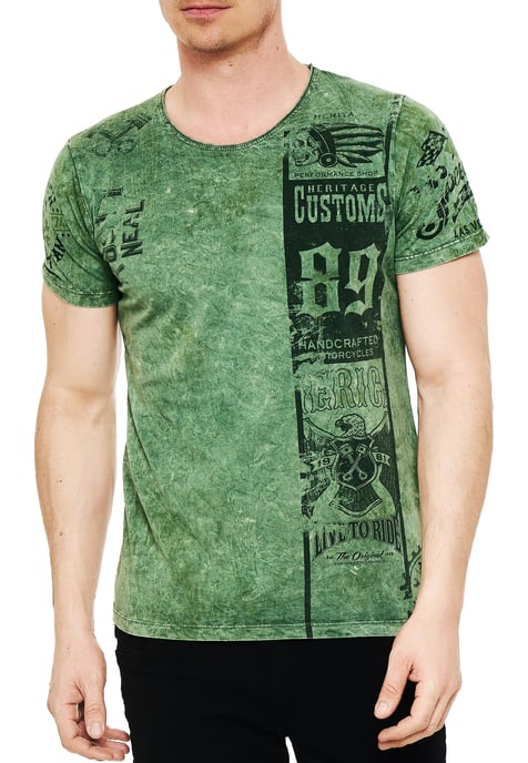 Washed Biker T-Shirt mit Front & Back Prints - Image 3