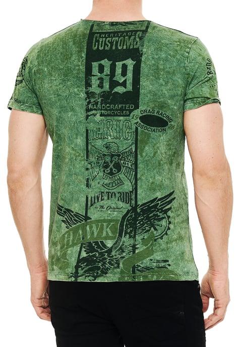 Washed Biker T-Shirt mit Front & Back Prints - Image 5