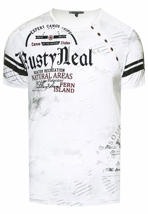 T-Shirt mit Seitlicher Knopfleiste und Logo-Print - Image 1