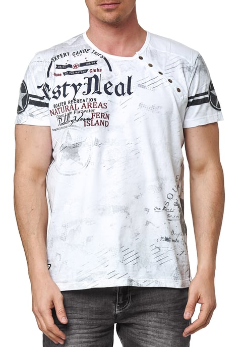 T-Shirt mit Seitlicher Knopfleiste und Logo-Print - Image 3