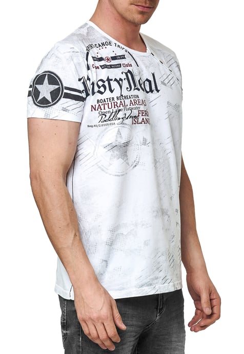 T-Shirt mit Seitlicher Knopfleiste und Logo-Print - Image 4