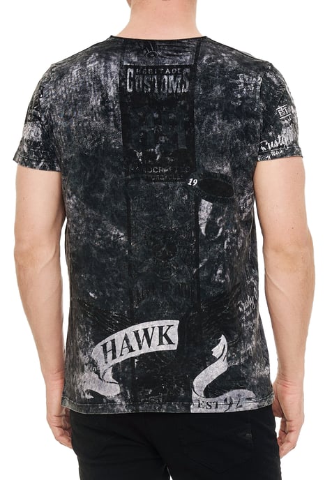 Washed Biker T-Shirt mit Front & Back Prints - Image 4