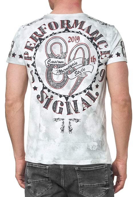 T-Shirt Verwaschen mit Skull-Print - Image 4