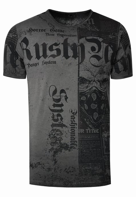 T-Shirt mit American-Skull Westside-Gang-Banger Print - Image 1