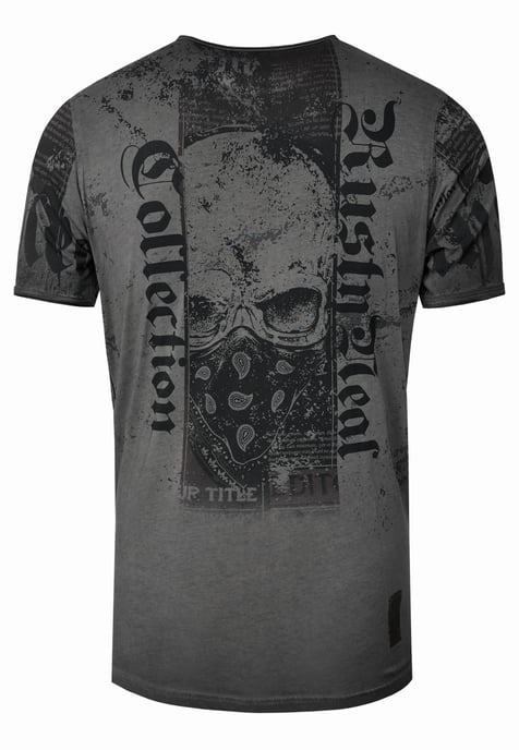 T-Shirt mit American-Skull Westside-Gang-Banger Print - Image 3
