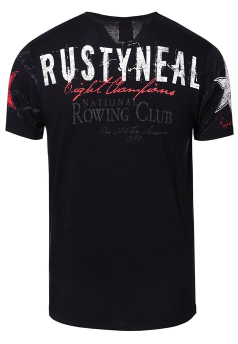 V-Neck T-Shirt mit Seitlichem Logo-Print - Image 3