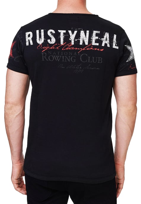 V-Neck T-Shirt mit Seitlichem Logo-Print - Image 5