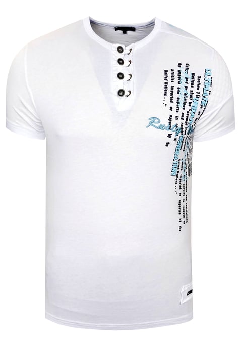 Oil-Washed T-Shirt mit Knopfleiste - Image 1