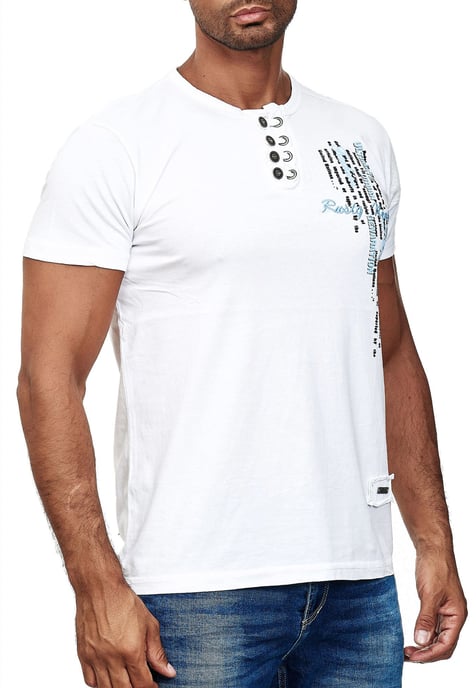 Oil-Washed T-Shirt mit Knopfleiste - Image 3