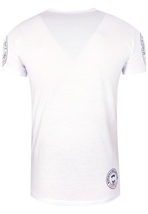 Rundhals T-Shirt mit Knopfleiste und Front-Prints - Image 2