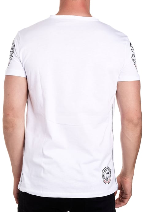 Rundhals T-Shirt mit Knopfleiste und Front-Prints - Image 4