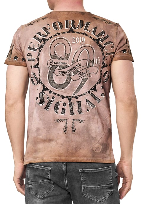 T-Shirt Verwaschen mit Skull-Print - Image 4