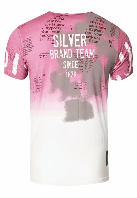 T-Shirt Verwaschen mit Farbverlauf und Seitlicher Knopfleiste - Image 3