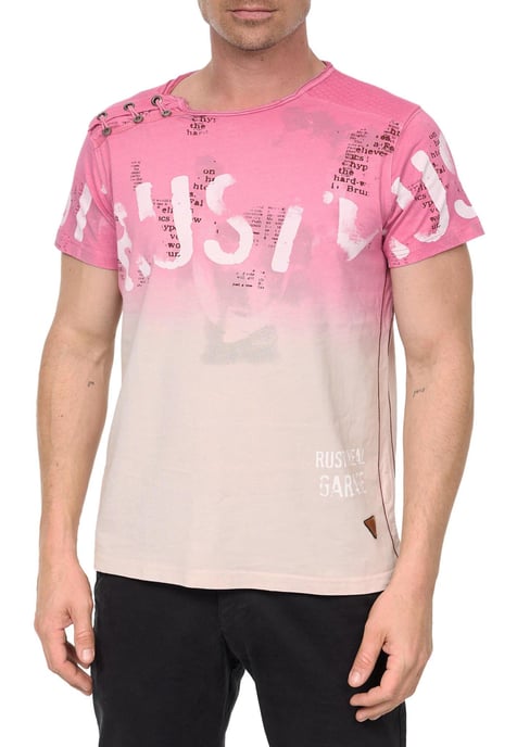 T-Shirt Verwaschen mit Farbverlauf und Seitlicher Knopfleiste - Image 4