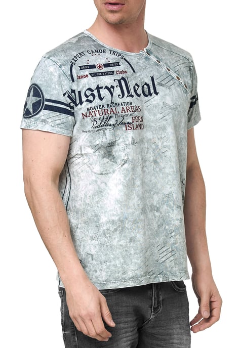 T-Shirt mit Seitlicher Knopfleiste und Logo-Print - Image 4