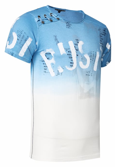 T-Shirt Verwaschen mit Farbverlauf und Seitlicher Knopfleiste - Image 2